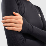 Bluvea Women's Perforated Long Sleeve Crew Neck