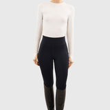 Bluvea Women's Perforated Long Sleeve Crew Neck