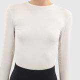 Bluvea Women's Perforated Long Sleeve Crew Neck