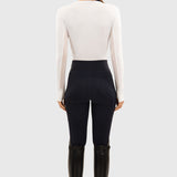 Bluvea Women's Perforated Long Sleeve Crew Neck