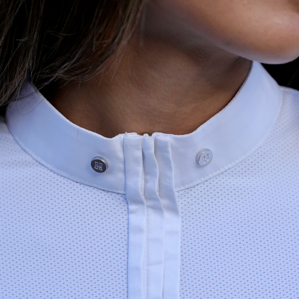 Paola - Womens Competion Shirt in White Long Sleeve