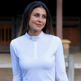 Paola - Womens Competion Shirt in White Long Sleeve