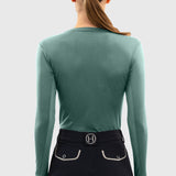 Bluvea Women's Perforated Long Sleeve Crew Neck