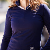 Beautiful Bits Ladies Talent Yarn Wrap Collar Long Sleeve Show Shirt