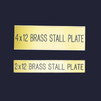 Engraved brass horse stall name plates in multiple styles